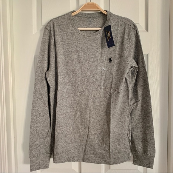 Men’s Ralph Lauren Classic Dark Vintage Custom Fit Long Sleeve Tee Shirt - Picture 1 of 11